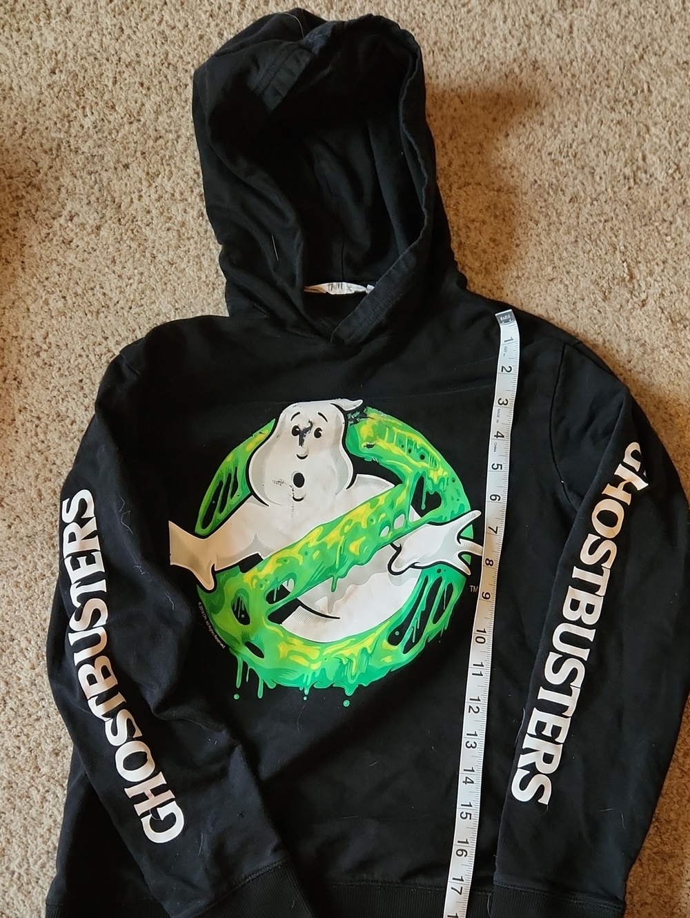 Ghostbusters H&M Black Hoodie Sz 10-12 US Kids